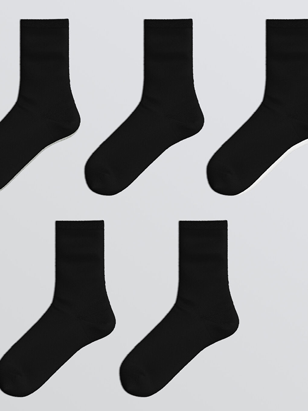 Women's Plain Ankle Socks 5 Pack-1