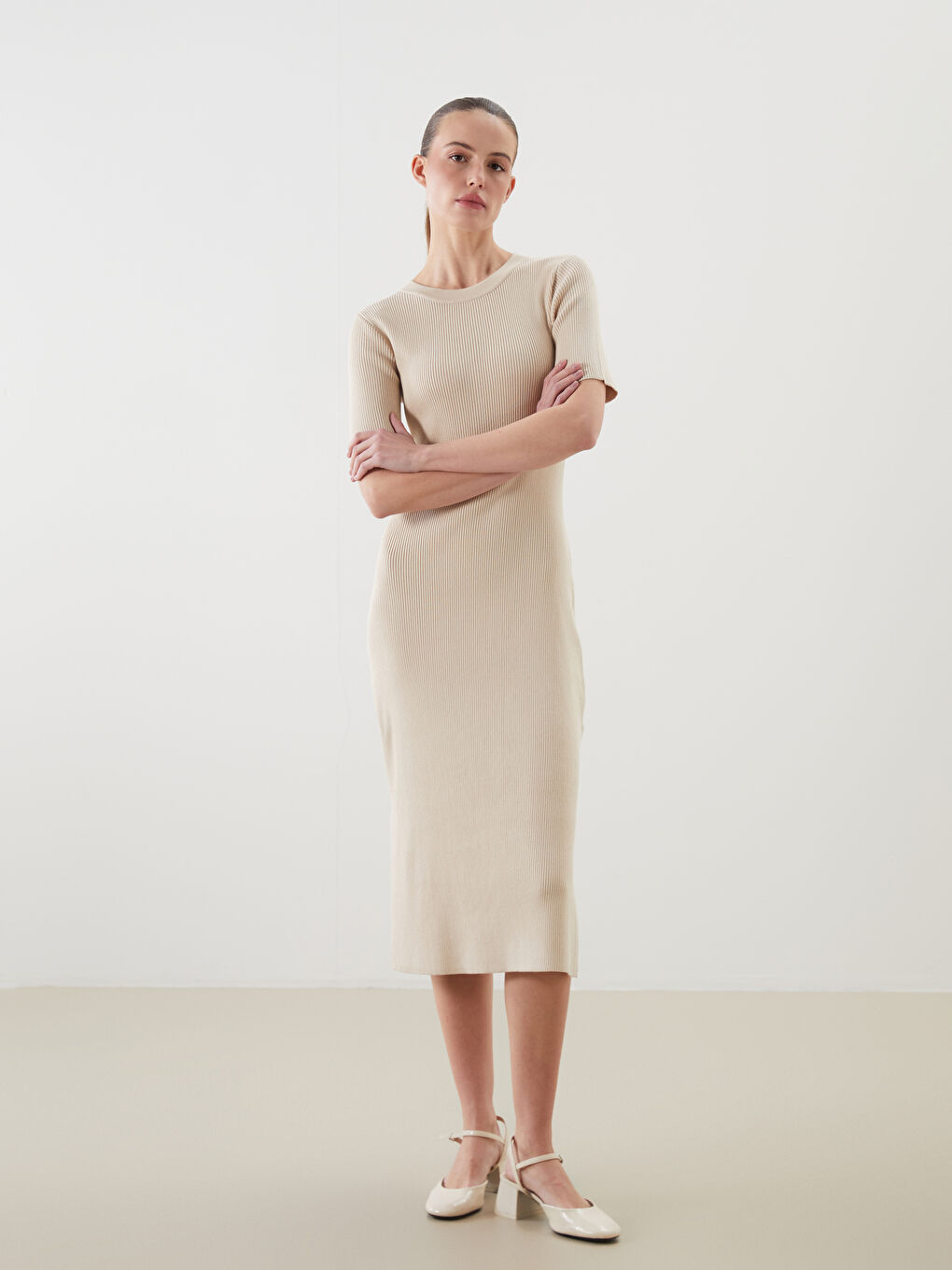 Crew Neck Knit Dress