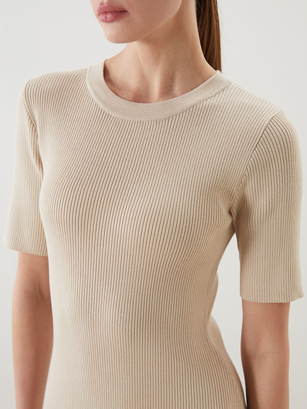 Crew Neck Knit Dress-2