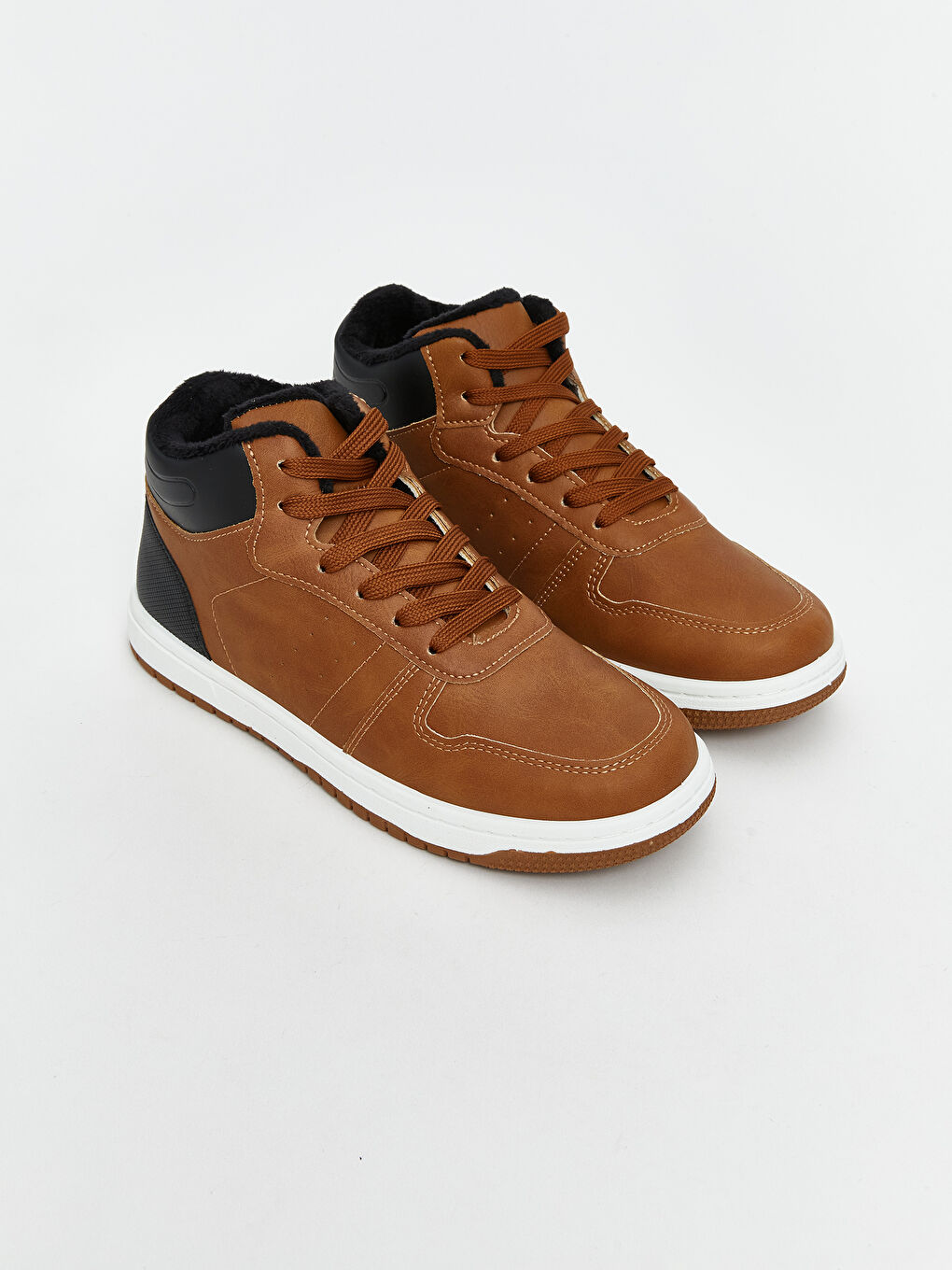 Leather Look Lace-up Boys Sneakers
