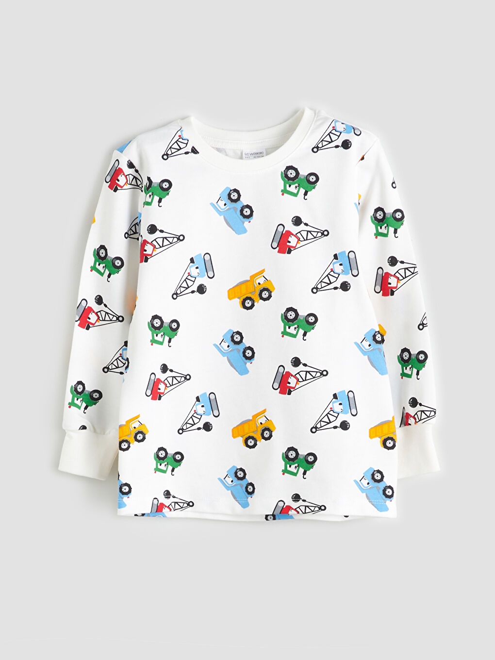 Ekru Baskılı Erkek Çocuk Pijama Üst