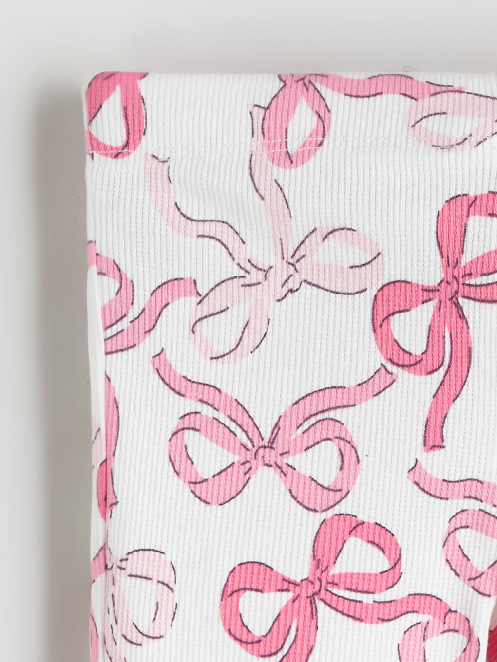 Ekru Fiyonk Baskılı Kız Çocuk Tayt Pantolon-2