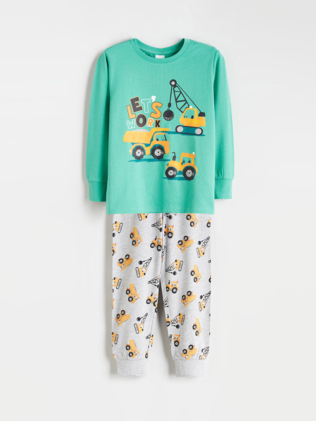 Crew Neck Printed Boys' Pyjama Set