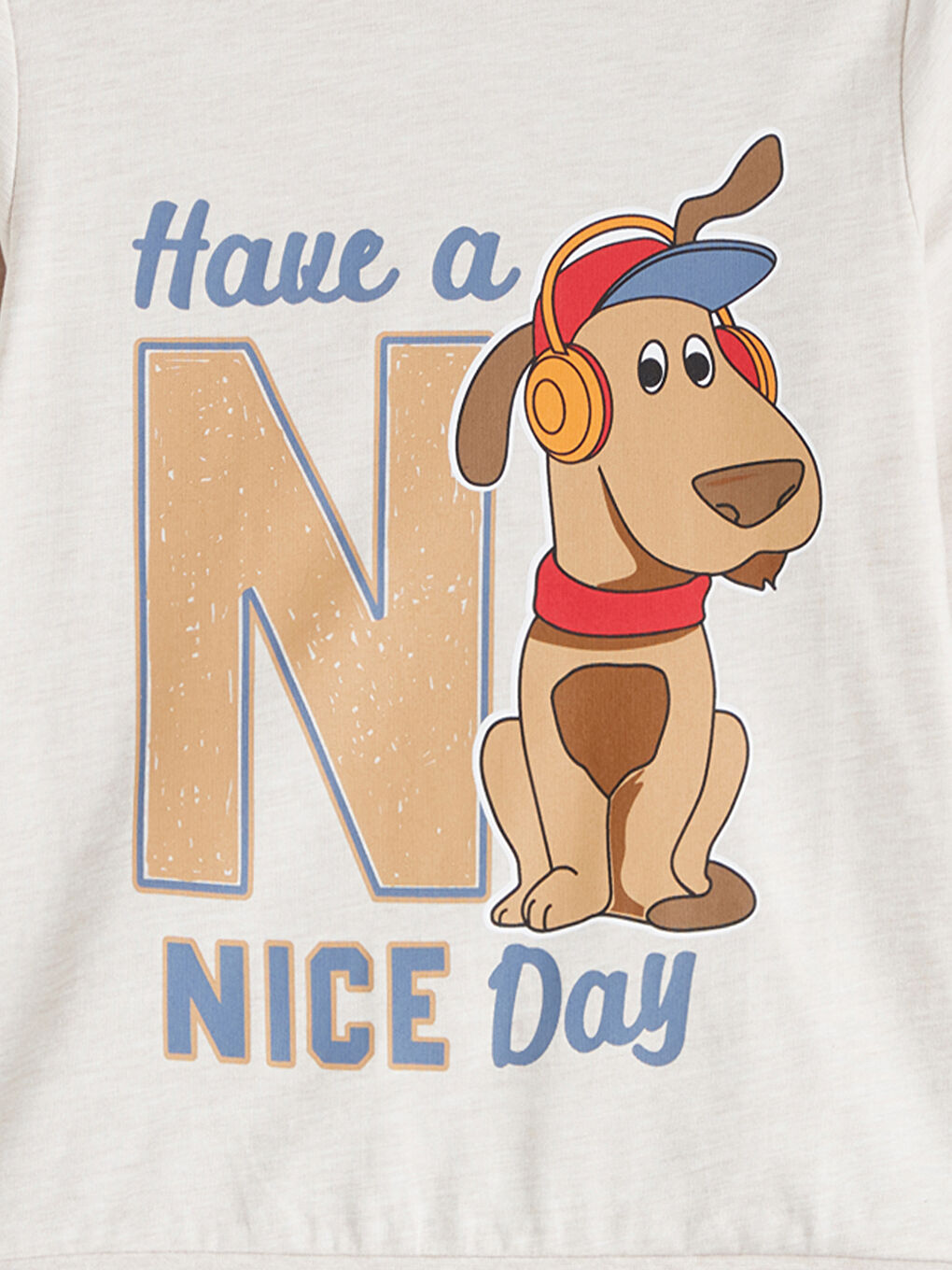 Bej Baskılı Erkek Çocuk Pijama Üst-2