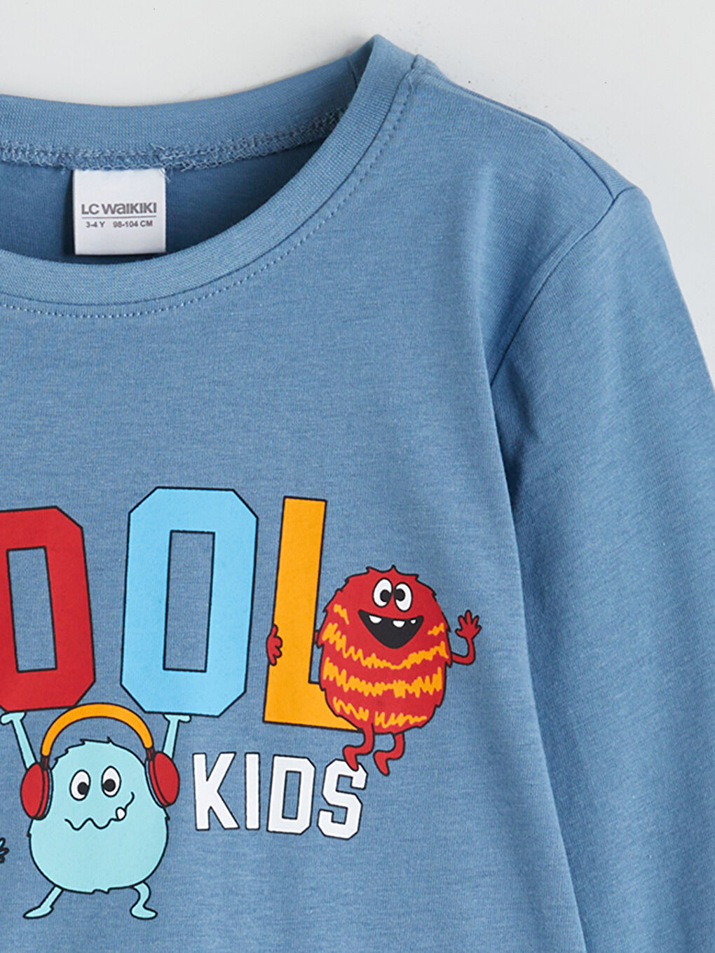 İndigo Baskılı Erkek Çocuk Pijama Üst-2