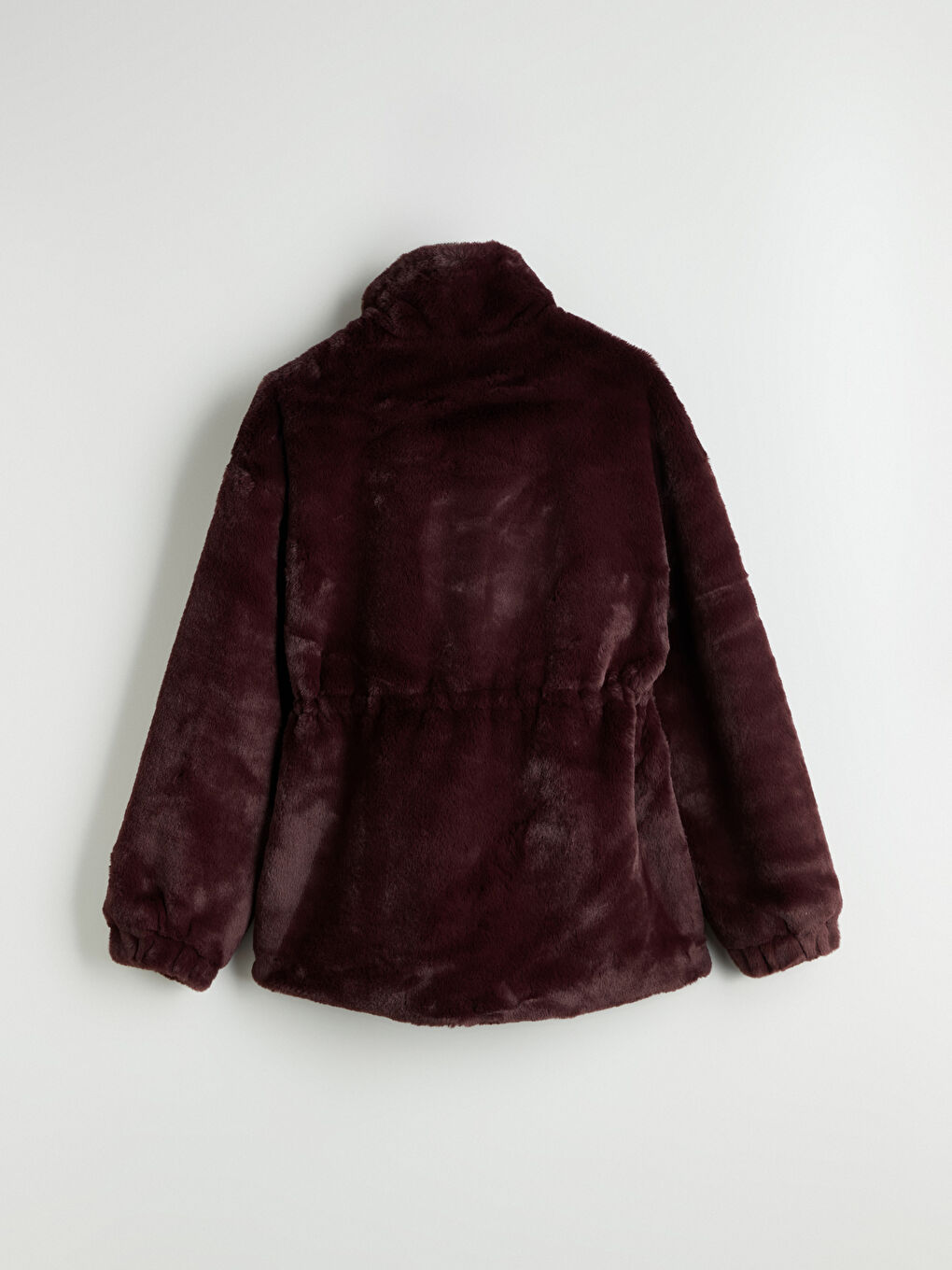 Funnel Neck Women's Faux Fur Overcoat-8