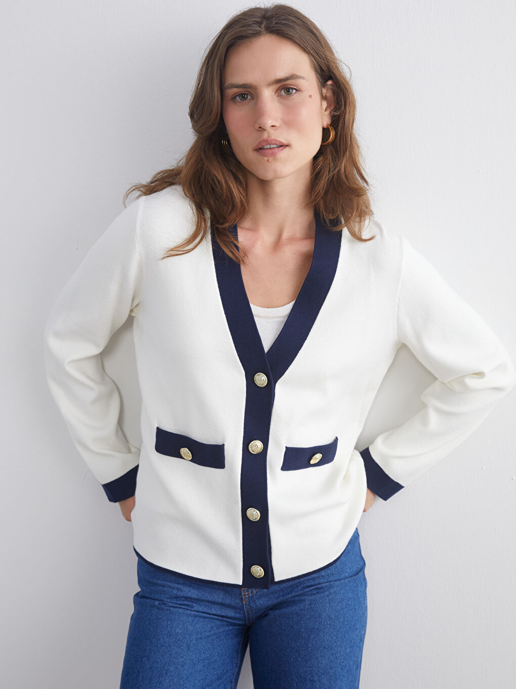 V Neck Women's Knitwear Cardigan