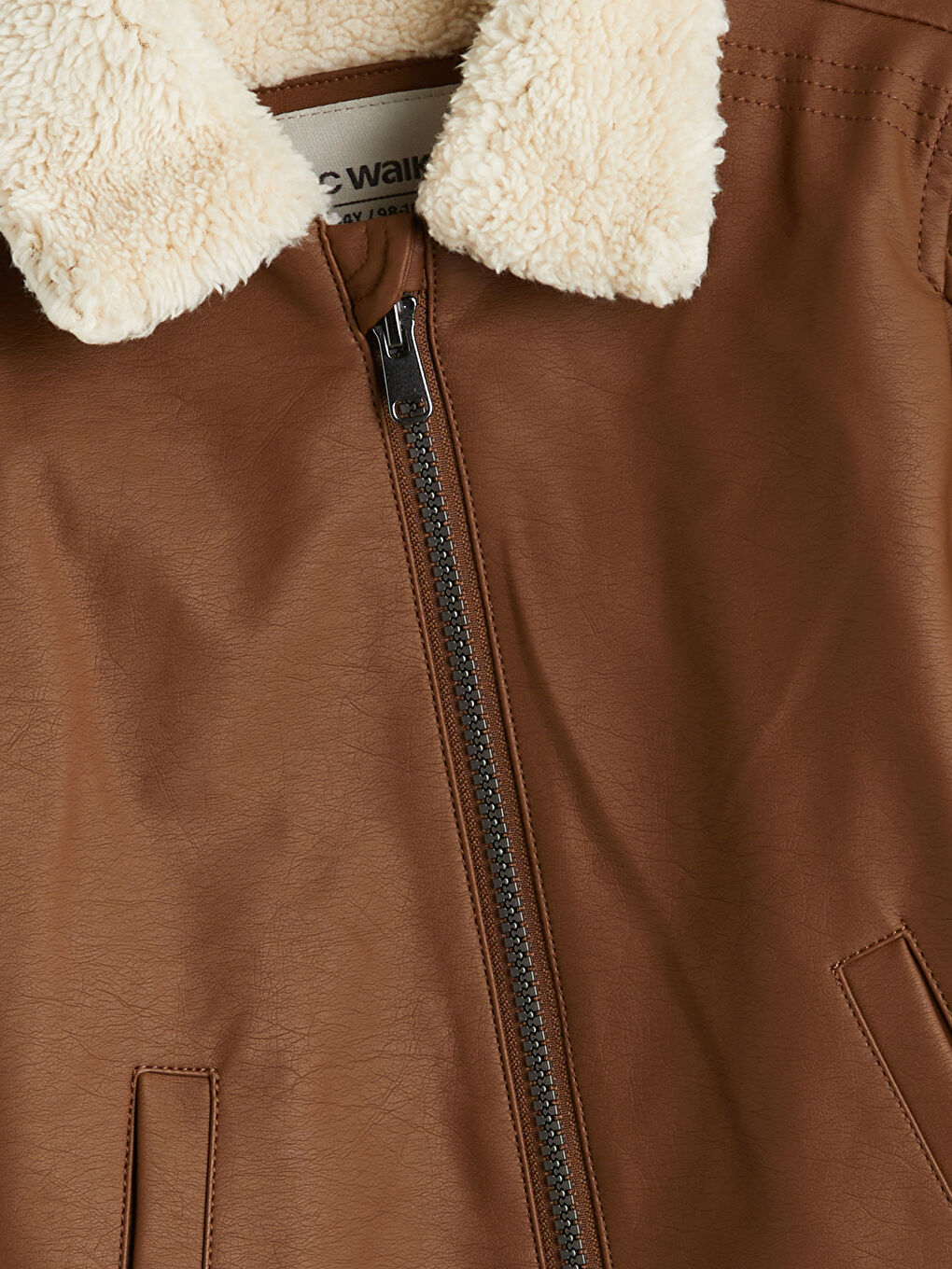 Boy BROWN Faux Leather Coat-1