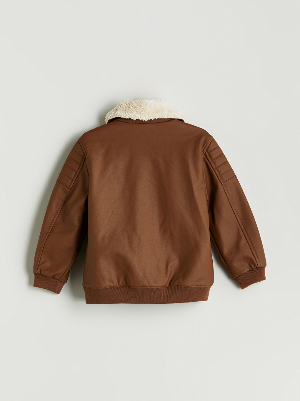 Boy BROWN Faux Leather Coat-2