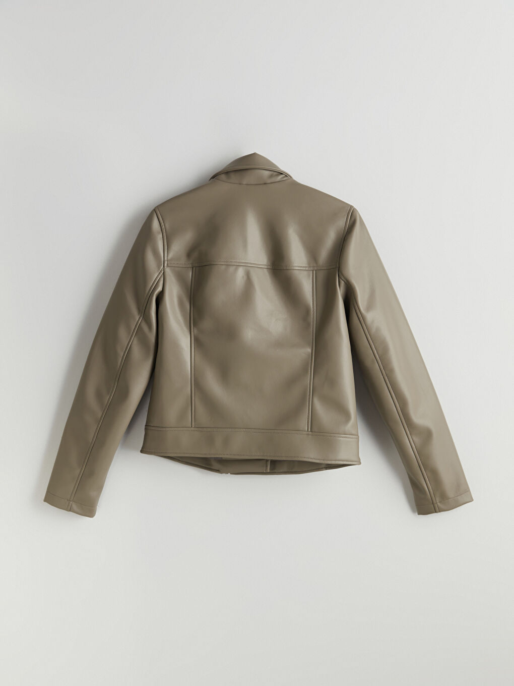LCW Vision Biker Neck Women's Faux Leather Jacket -W57731Z8-D2T