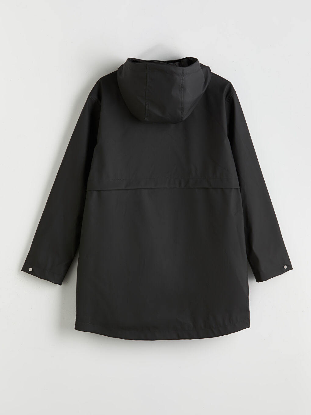 Siyah Kapüşonlu Kadın Yağmurluk-6
