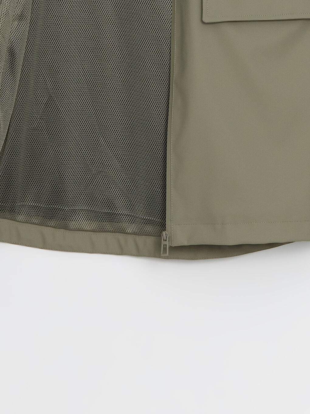 Haki Kapüşonlu Kadın Yağmurluk-6