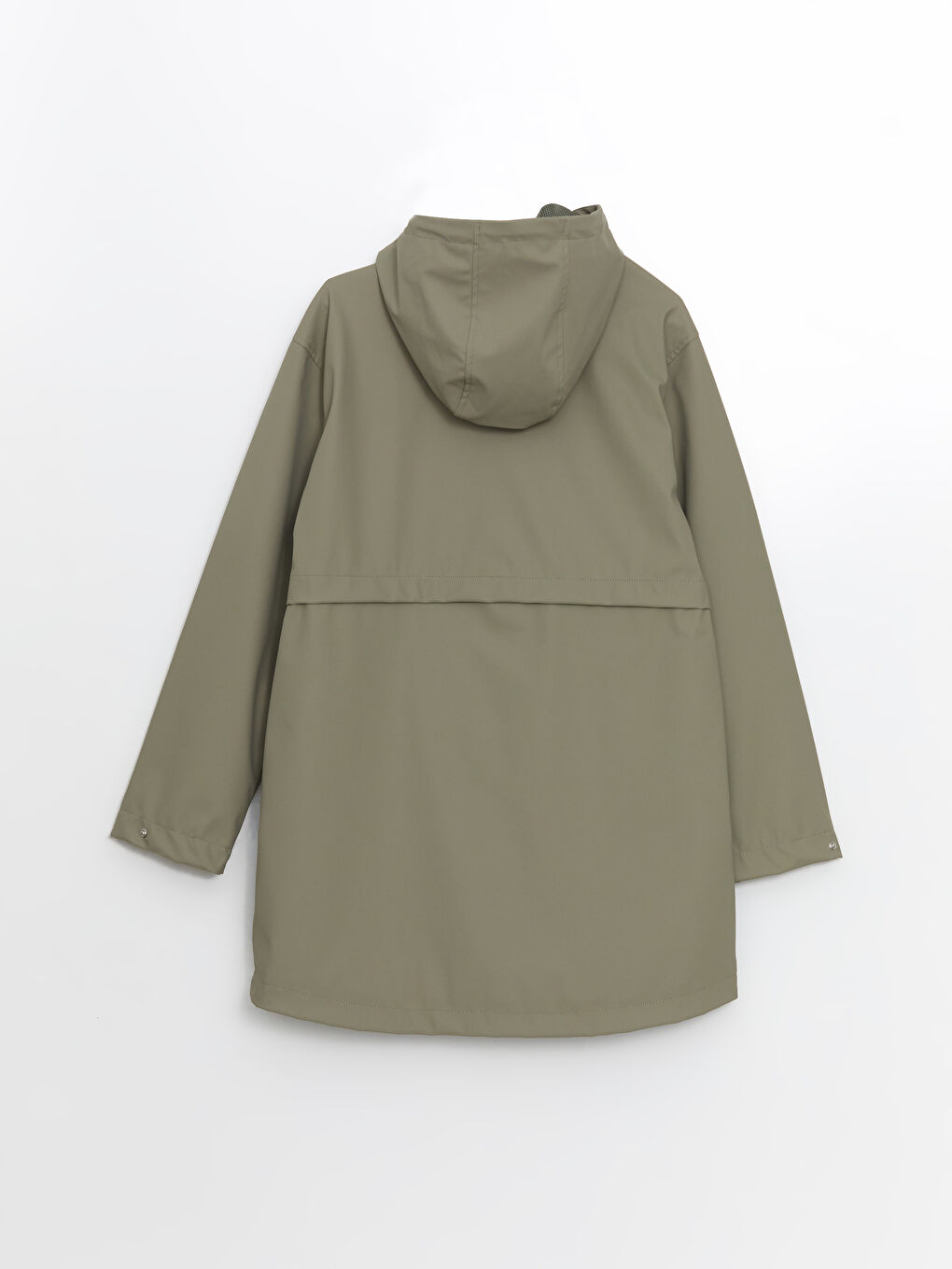 Haki Kapüşonlu Kadın Yağmurluk-7
