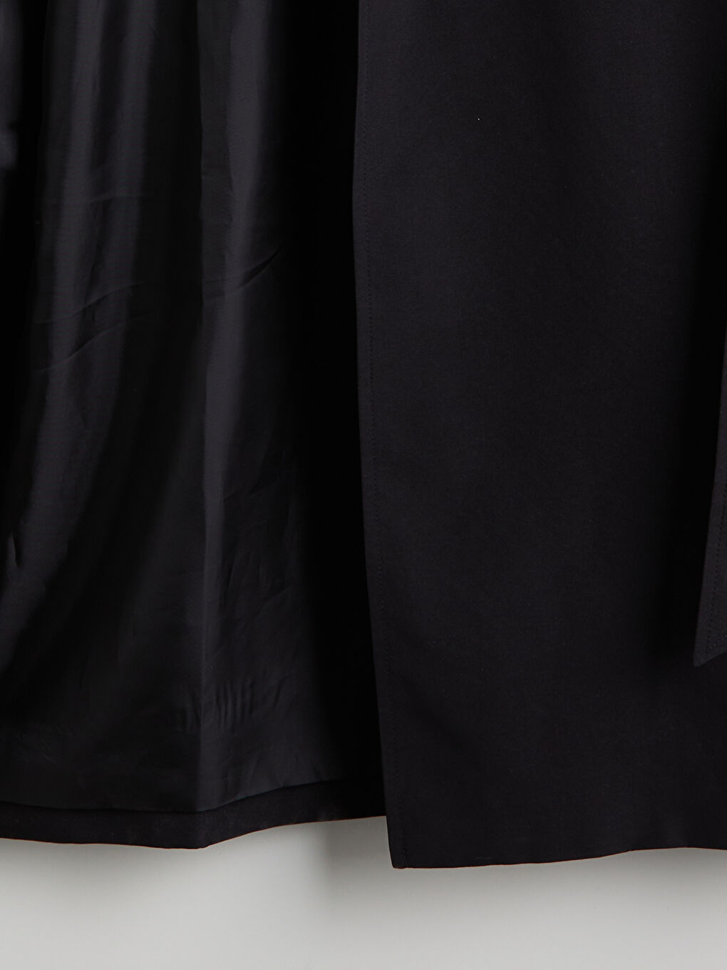 Siyah Ceket Yaka Kadın Trençkot-6