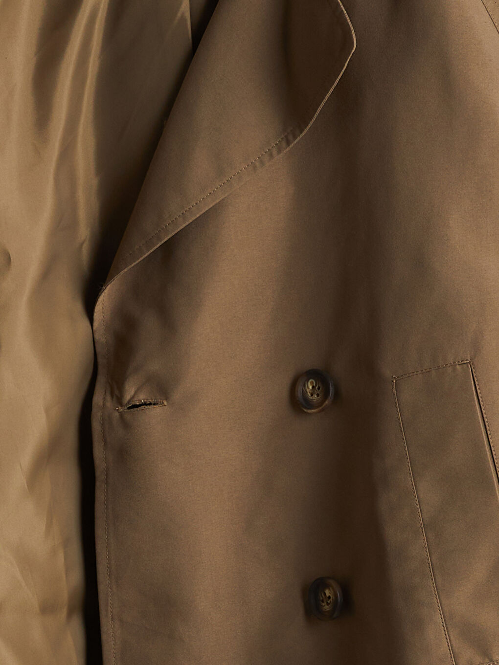 Haki Kruvaze Yaka Oversize Kadın Trençkot-6