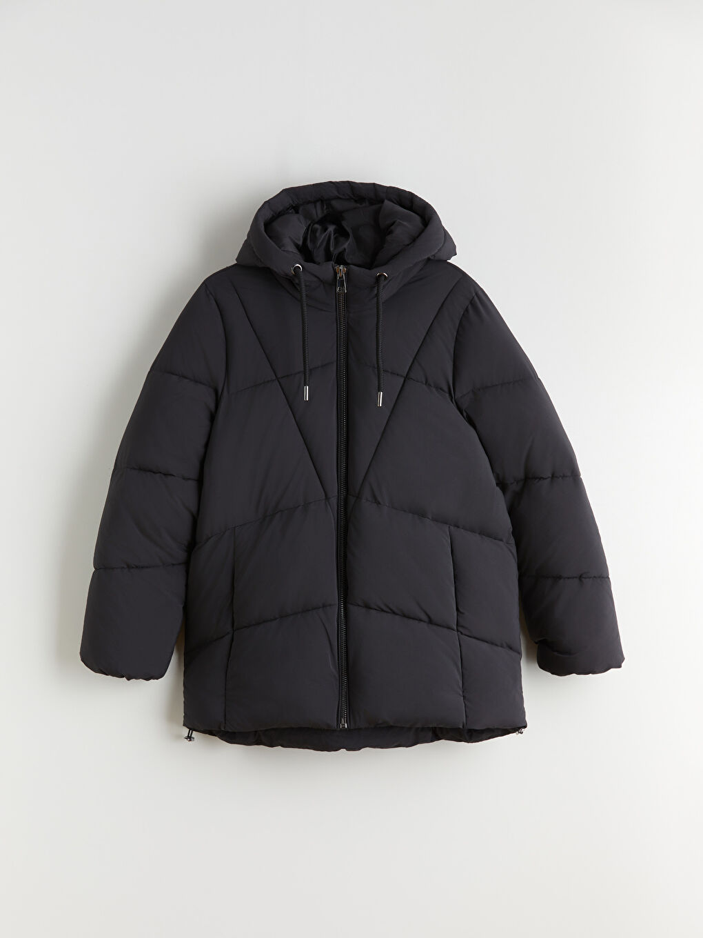 Hooded Plain Oversize Women's Puffer Coat-5