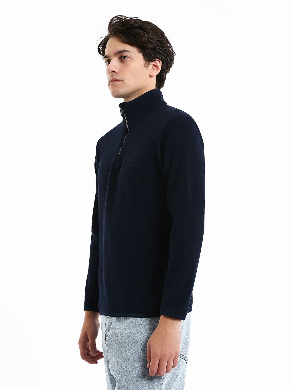 سويت شيرت بولار كم طويل بياقة قمع للرجال-3