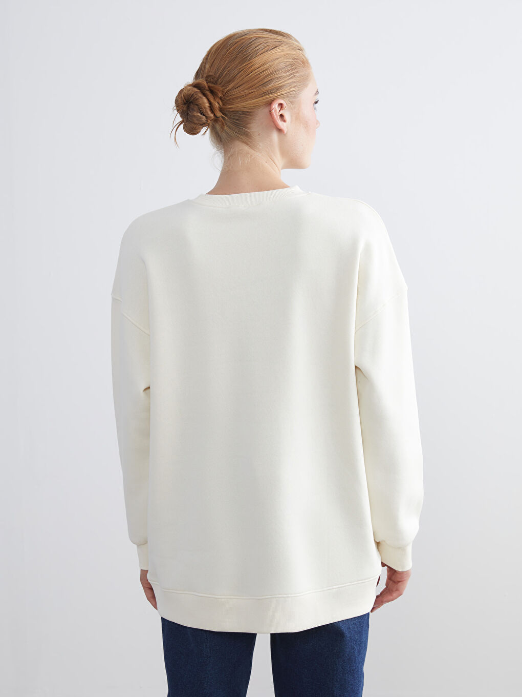 Γυναίκα ΕΚΡΟΥ Φούτερ Tunic-3