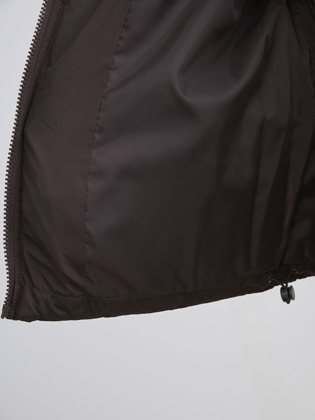 Kahverengi Kapüşonlu Kadın Şişme Mont-3