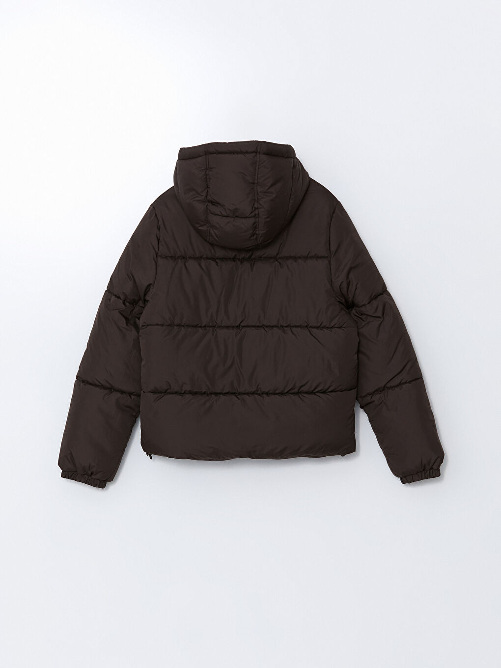 Kahverengi Kapüşonlu Kadın Şişme Mont-7