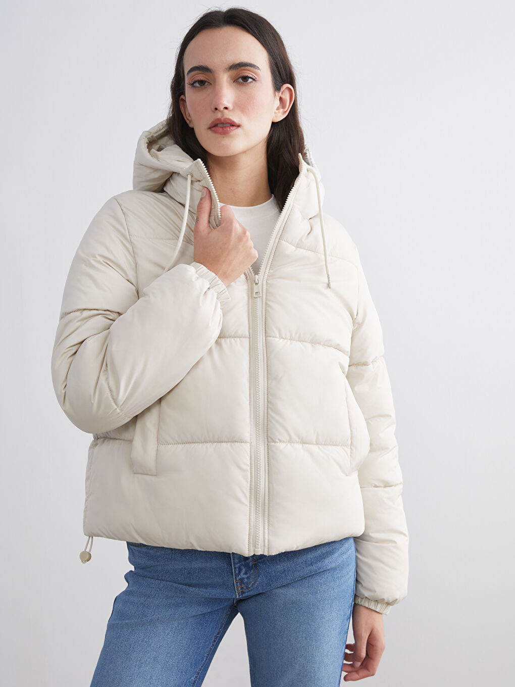 Ženska Puffer Jakna sa Kapuljačom-1