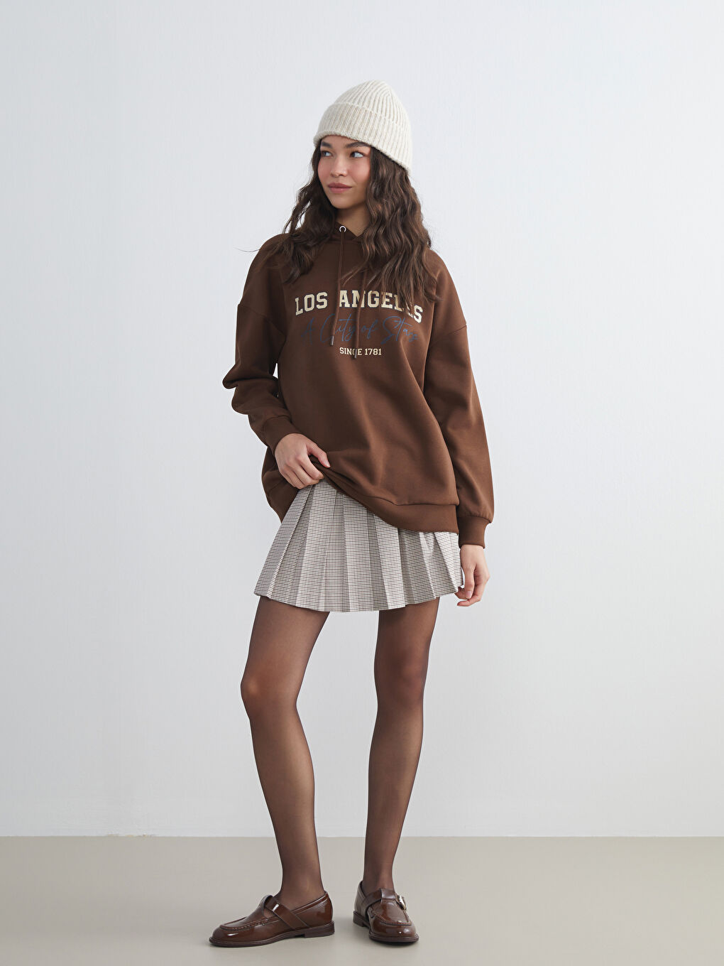 Los Angeles Printed Oversize Women's Thick Hoodie-1