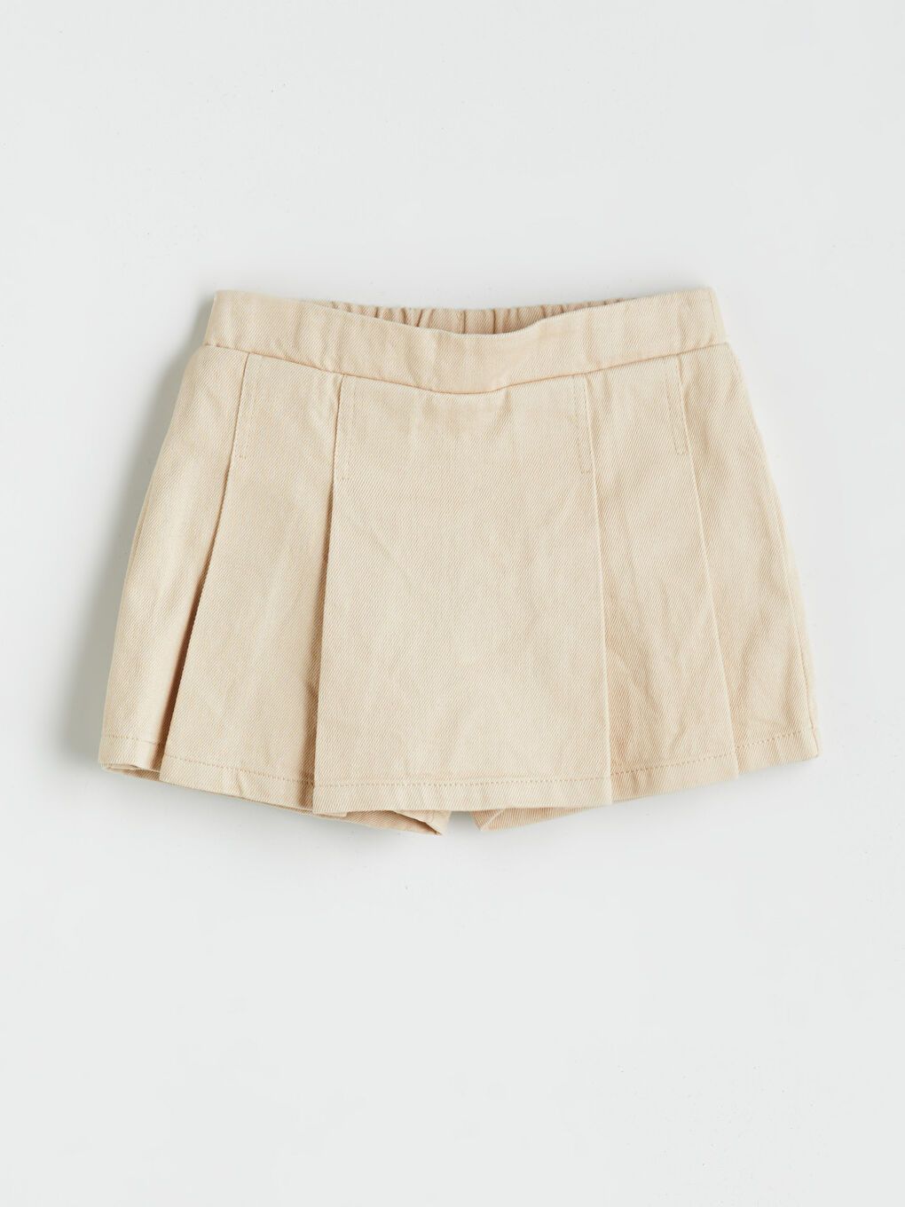 Bej Beli Lastikli Kız Çocuk Etek ve Külotlu Çorap 2'li-2