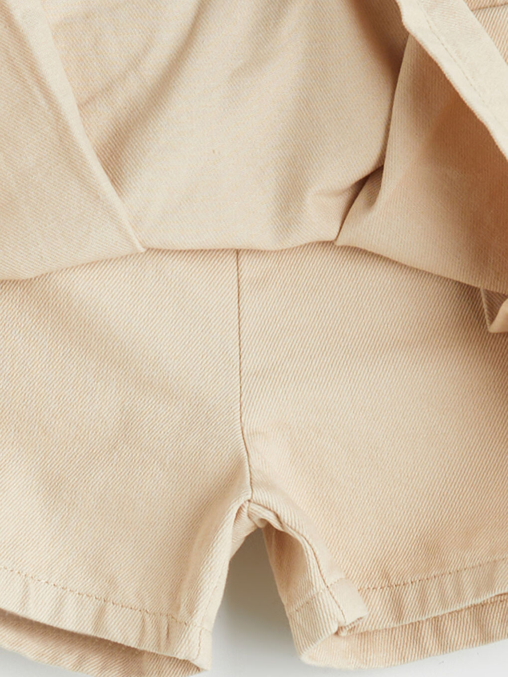 Bej Beli Lastikli Kız Çocuk Etek ve Külotlu Çorap 2'li-4