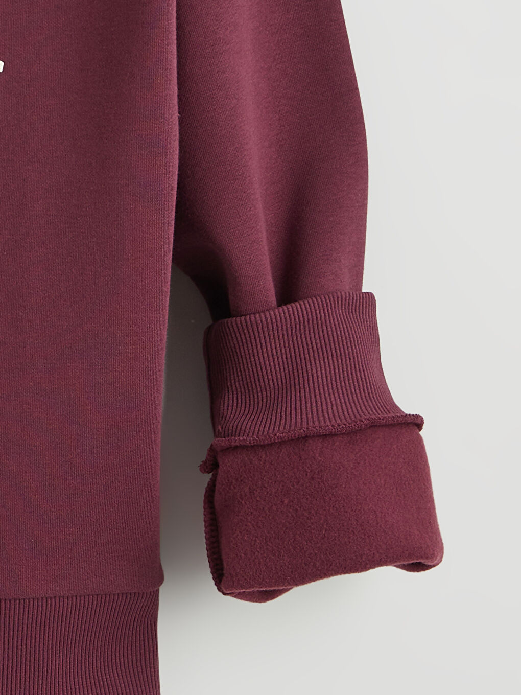 Mürdüm Polo Yaka Manhattan Baskılı Kadın Kalın Sweatshirt-5