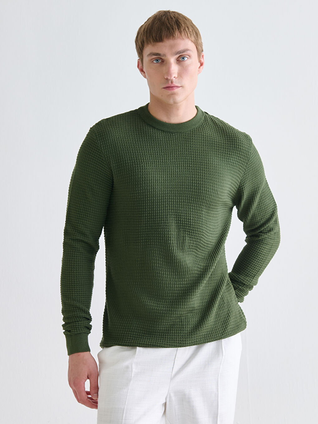 Pull-over Col rond Manches longues pour Hommes en Tricot