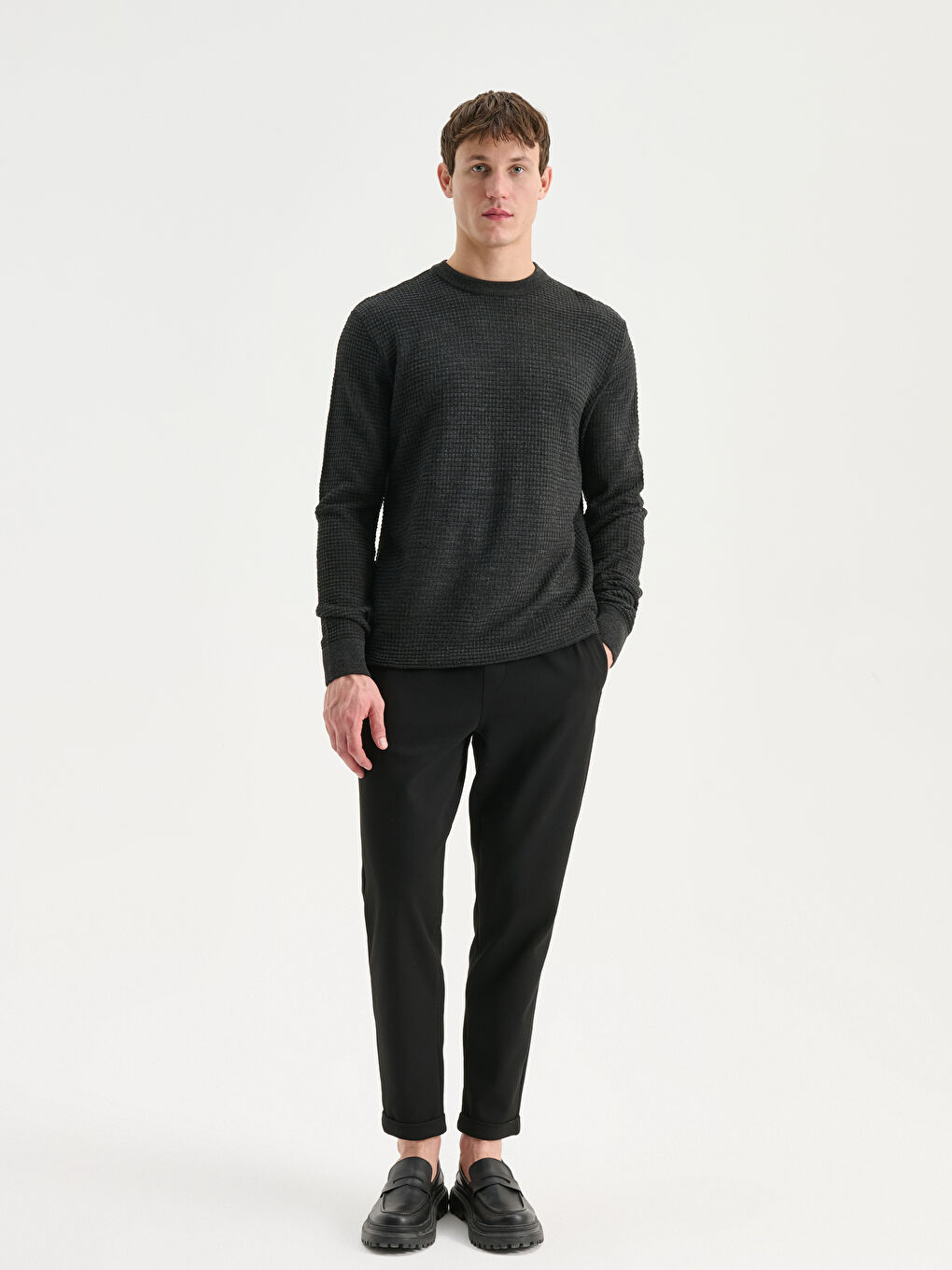 Pull-over Col rond Manches longues pour Hommes en Tricot-1