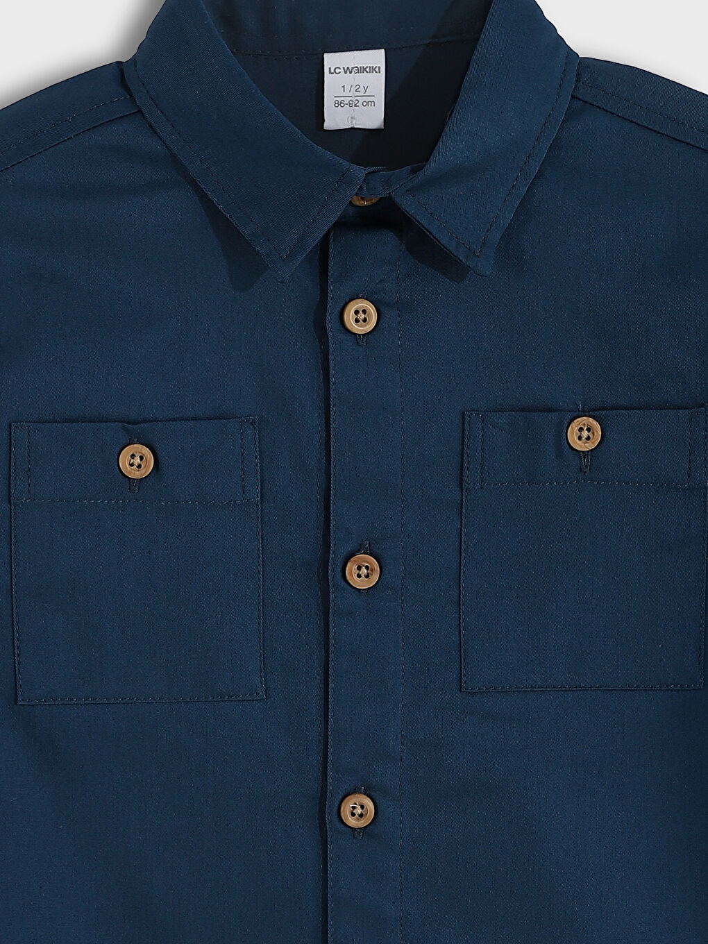 Chemise Garçon Basique à Manches Longues en Gabardine-3