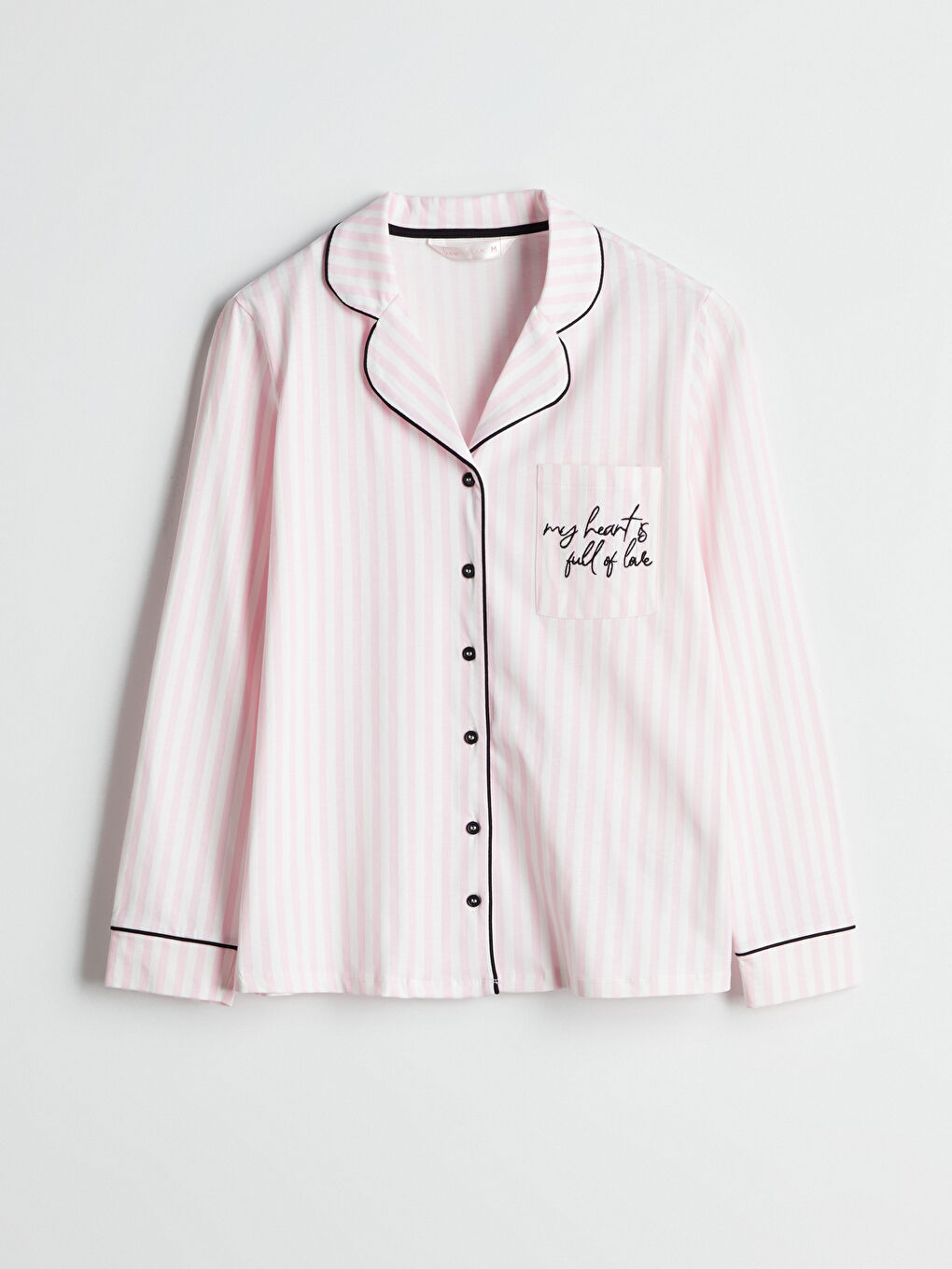 Ekru Gömlek Yaka Nakışlı Kadın Pijama Üst