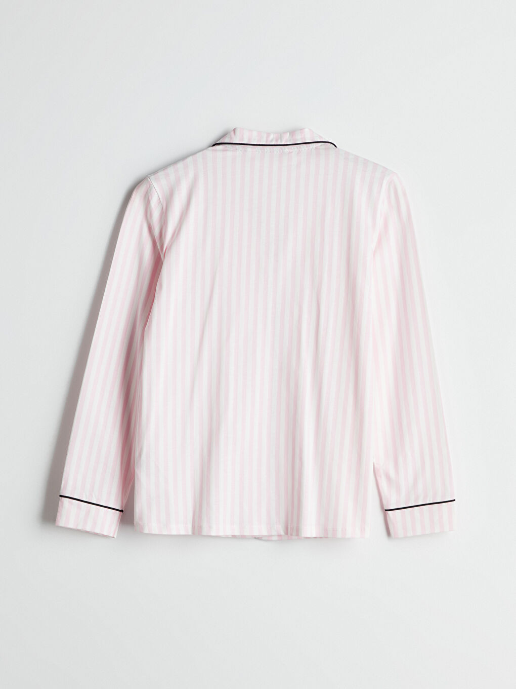 Ekru Gömlek Yaka Nakışlı Kadın Pijama Üst-1