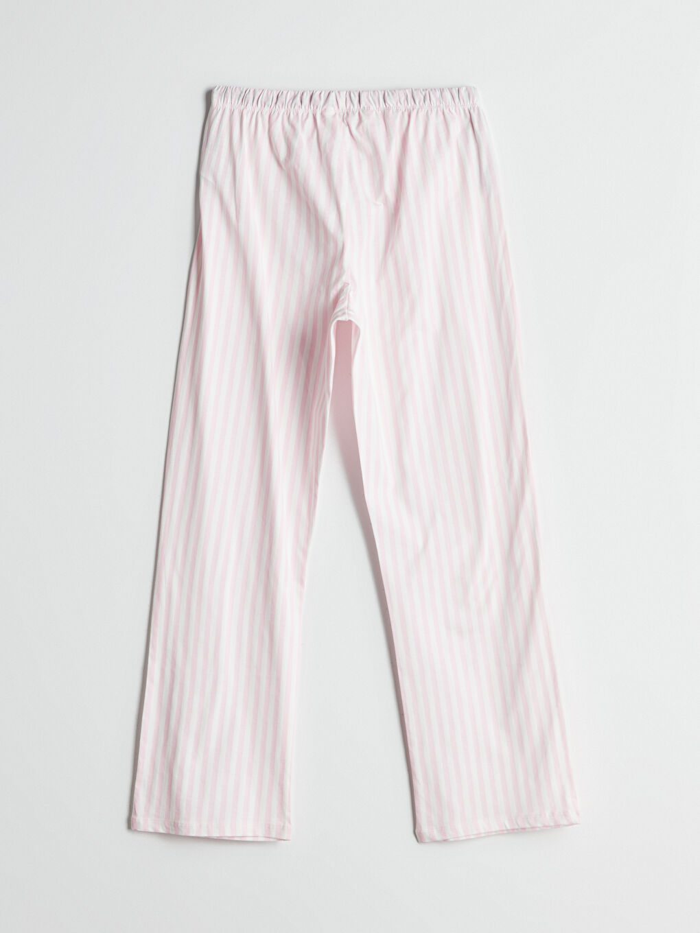 Ekru Beli Lastikli Çizgili Kadın Pijama Altı-1