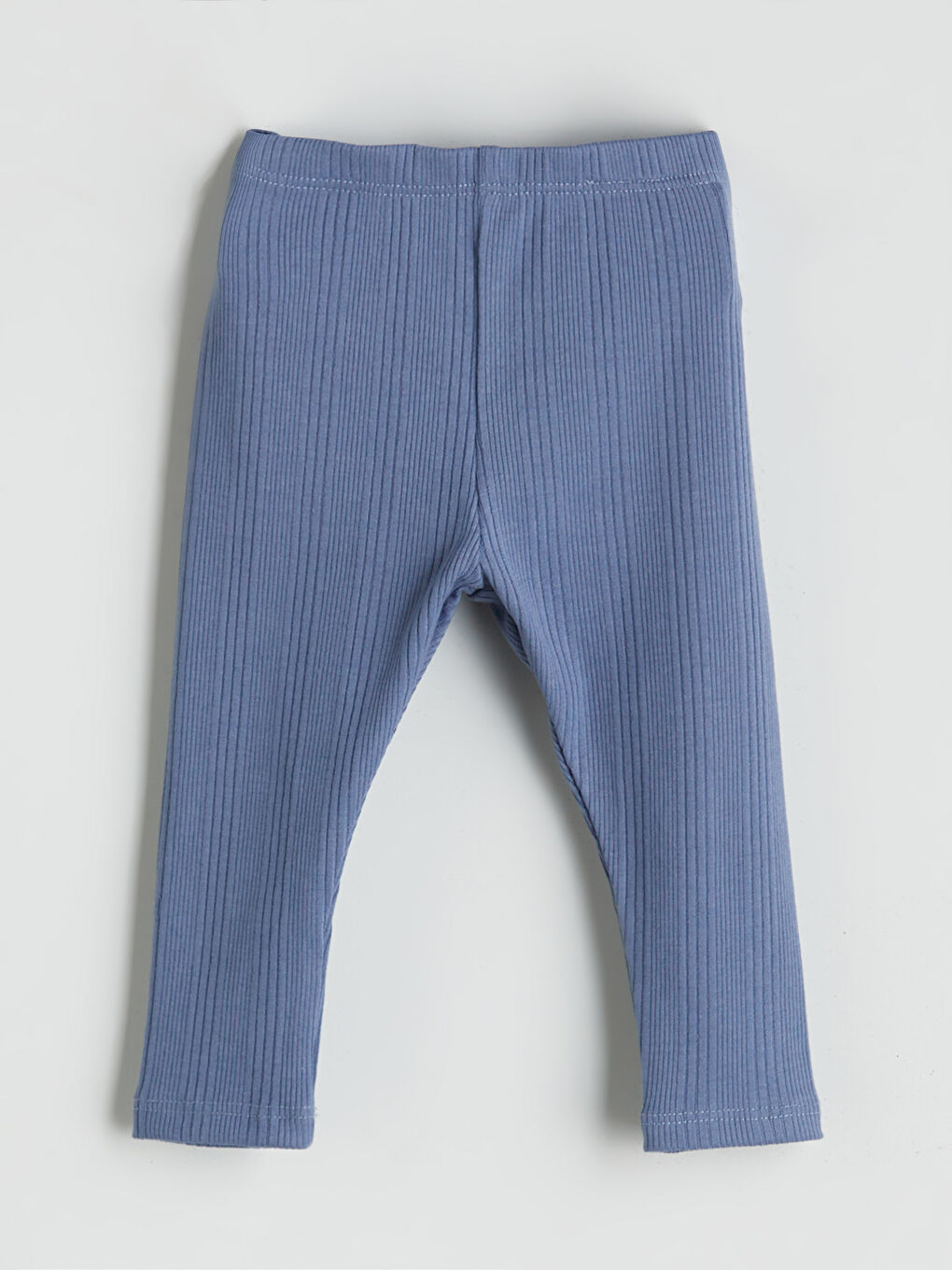 İndigo Beli Lastikli Kız Bebek Fitilli Tayt