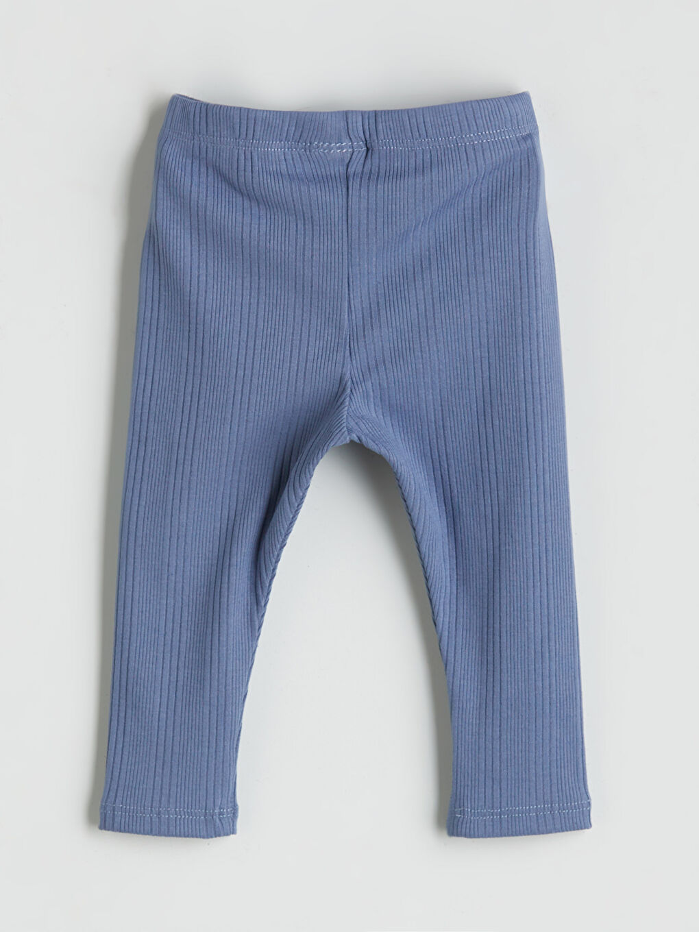 İndigo Beli Lastikli Kız Bebek Fitilli Tayt-1