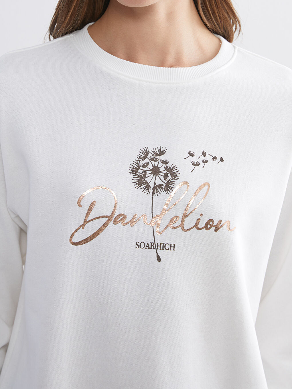 Crew Neck Printed Women's Sweatshirt-2