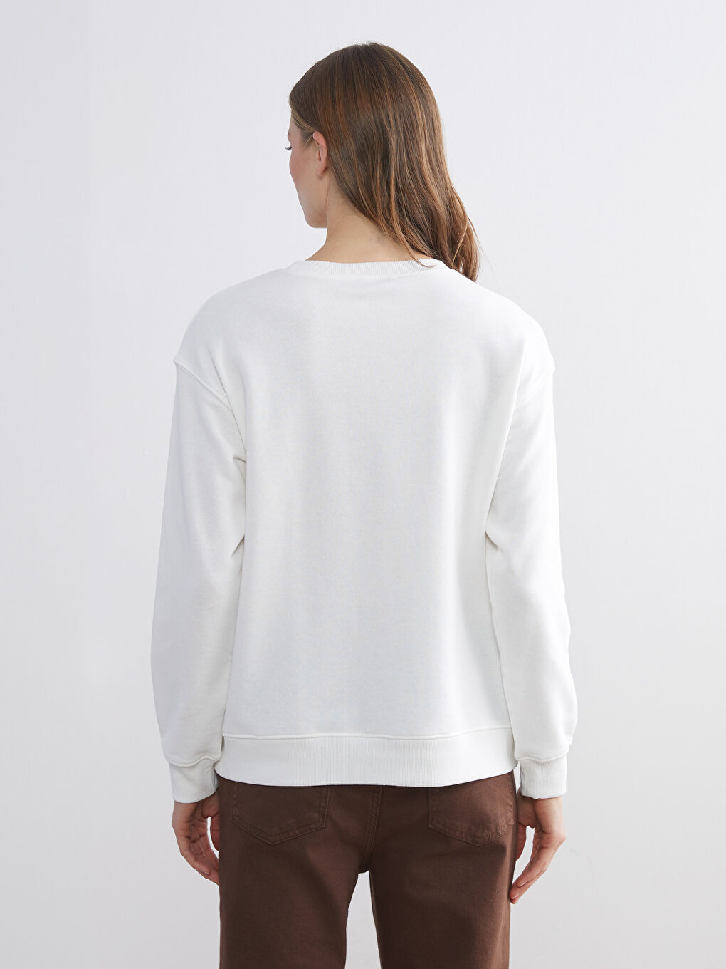 Crew Neck Printed Women's Sweatshirt-3