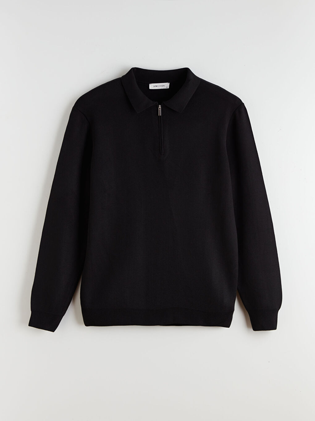 Siyah Polo Yaka Erkek Triko Kazak-4