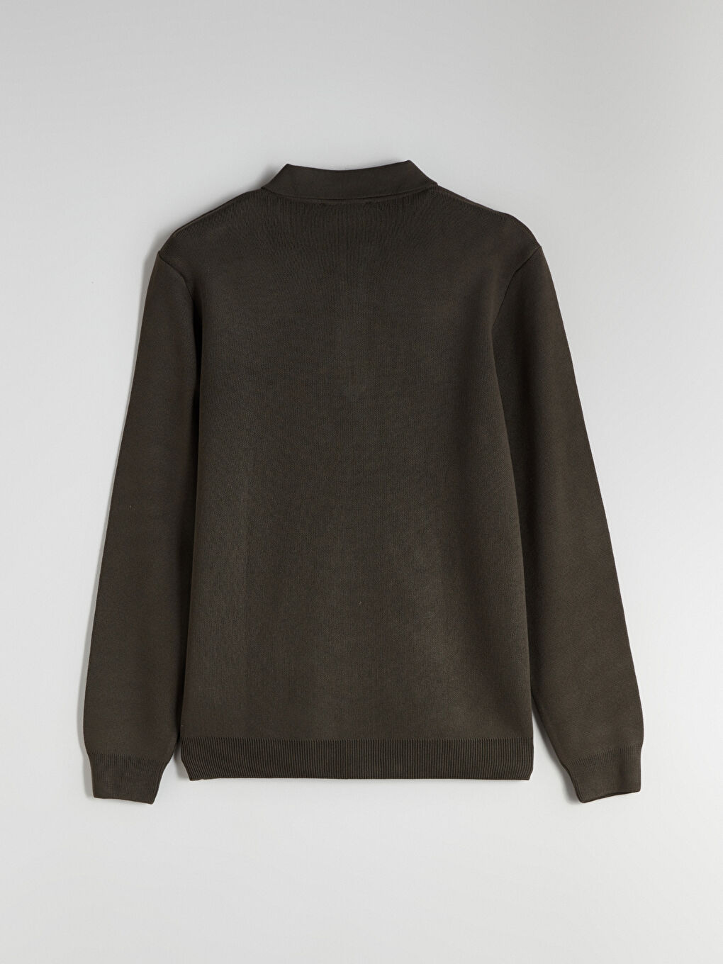 Haki Polo Yaka Erkek Triko Kazak-5