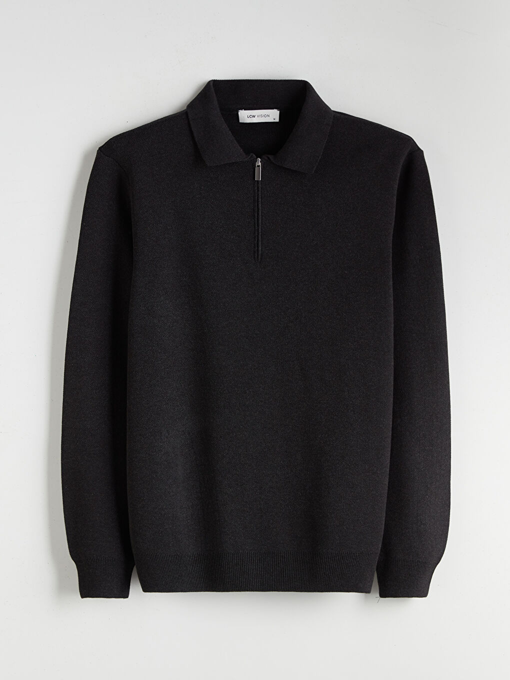 Antrasit Polo Yaka Erkek Triko Kazak-4