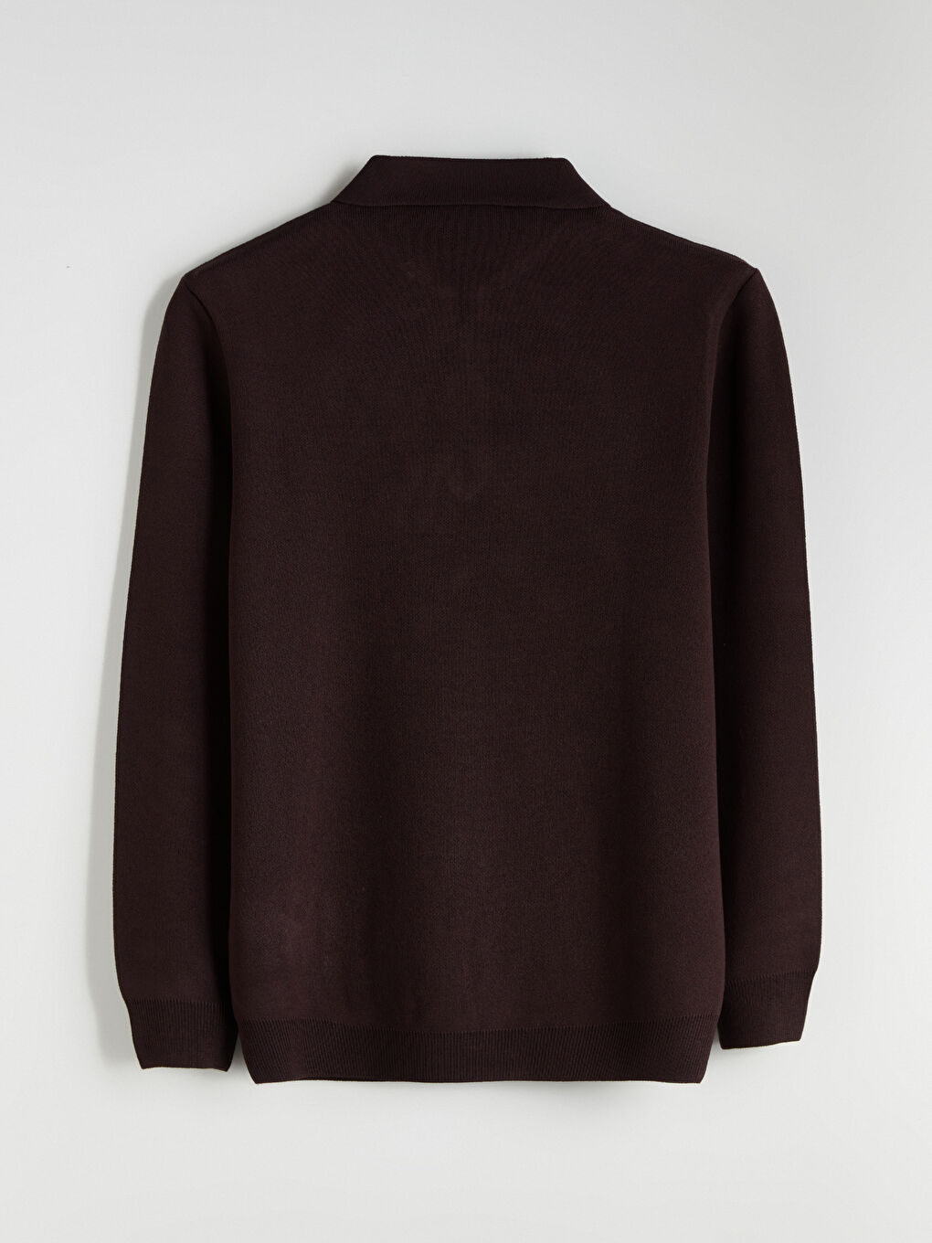 Kahverengi Polo Yaka Erkek Triko Kazak-5