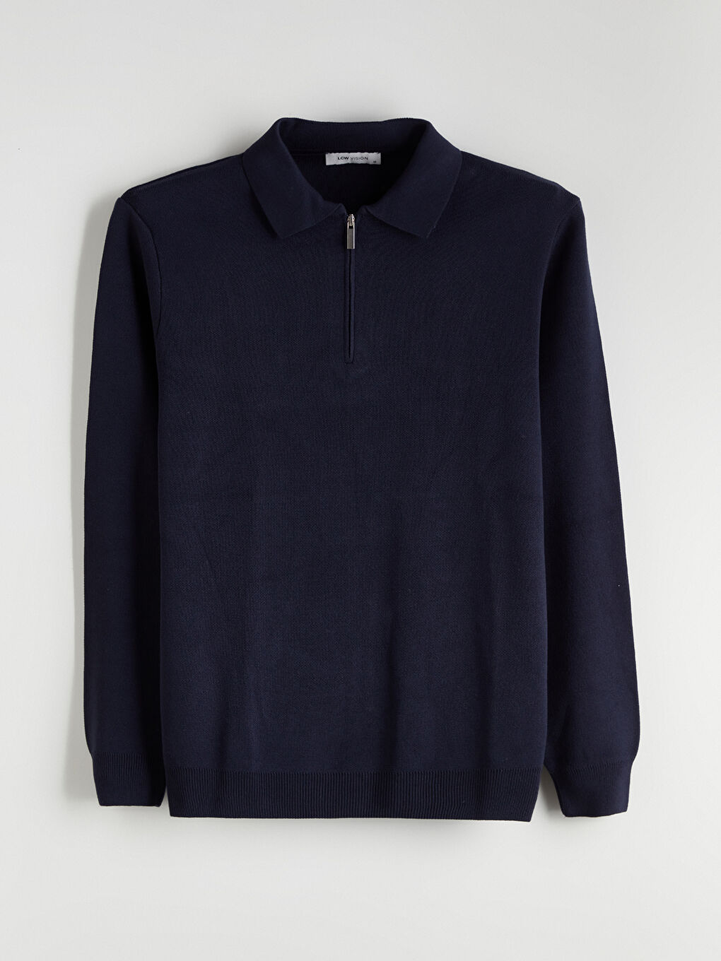 Lacivert Polo Yaka Erkek Triko Kazak-4