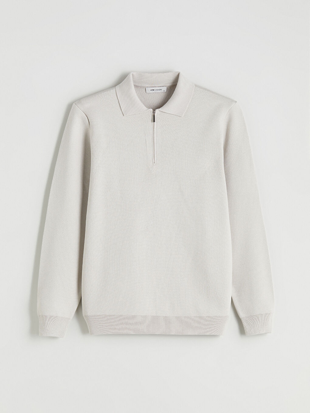 Bej Polo Yaka Erkek Triko Kazak-4