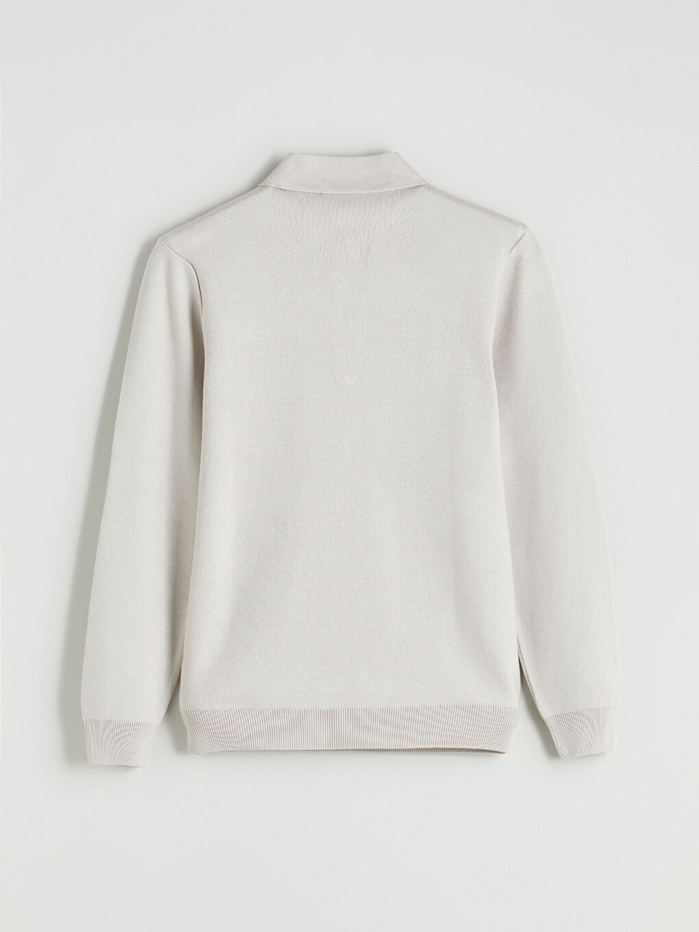 Bej Polo Yaka Erkek Triko Kazak-5