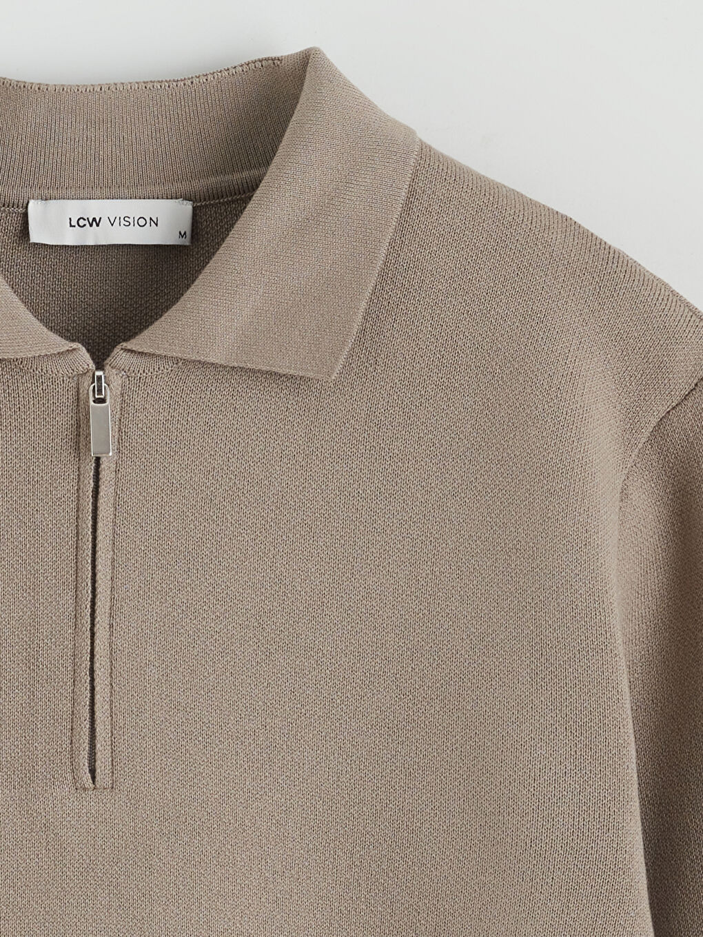 Kahverengi Polo Yaka Erkek Triko Kazak-5