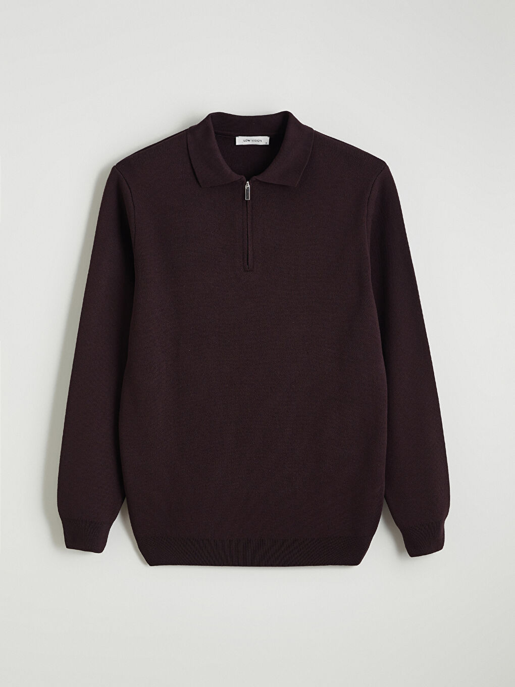 Kahverengi Polo Yaka Erkek Triko Kazak-4