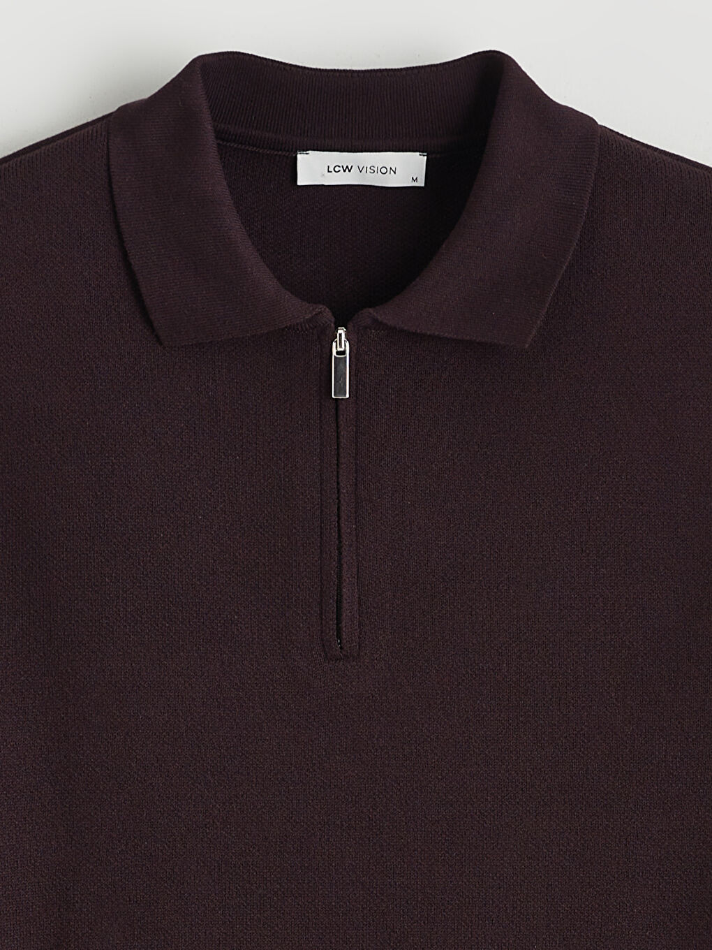 Kahverengi Polo Yaka Erkek Triko Kazak-5