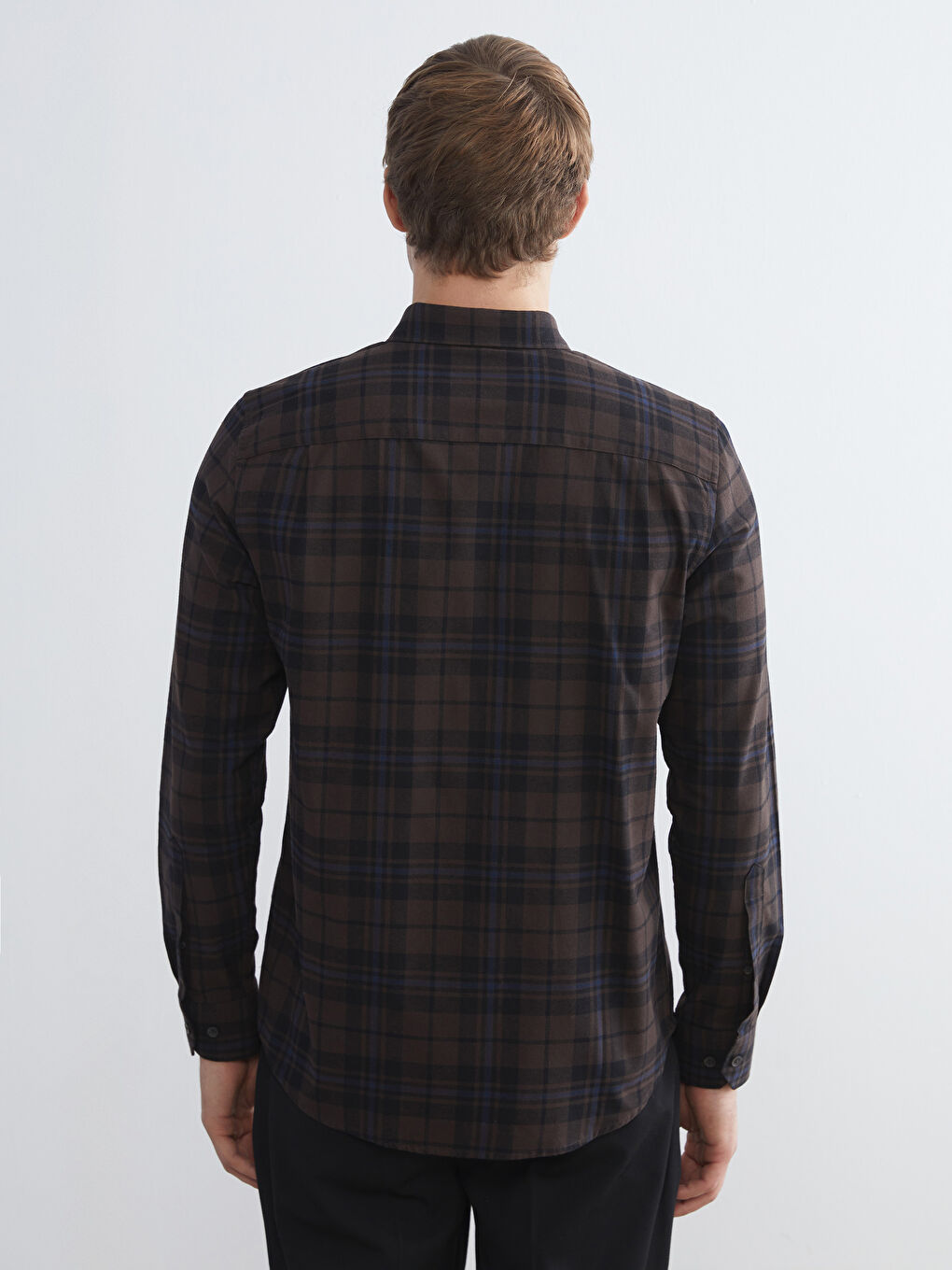 LCWAIKIKI Classic Regular Fit Long Sleeve Plaid Gabardine Men's Shirt -W57933Z8-LLL